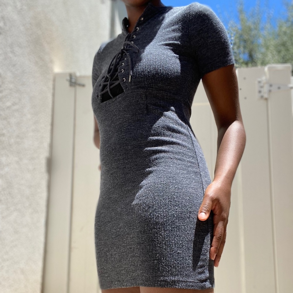Grey midi dress cute for the summer